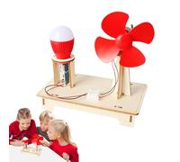 Wind Turbine Model -15x8.5x14.5cm DIY Wind Generator, Vertical Electricity Generator Kit | Wooden Kids Science Toy Turbines For Educational Physics | Handmade Kit Turbines Homeschool