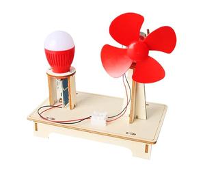 Wind Turbine Model - Wood 15 x 8.5 x 14.5 cm | Homeschool Project | Experiment Wind Turbine | Educational Science Kit for Demonstrating STEM Learning in the Classroom and Daily L