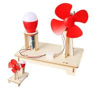 Wind Turbine Model - Wooden DIY Science Toy Wind Turbine Kit, STEM Educational Physics Experiment | Handmade Homeschool Learning Project for Kids Age 7-14