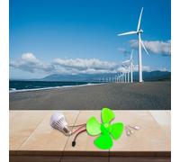 Wind Turbine Motor with Energy 12v Small Generator Model ， for Alternative Diy Experiments Blades Science Projects K Power Led(with Blub)