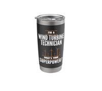 Wind Turbine Technician Superpower Tech Gift Apparel Stainless Steel Insulated Tumbler