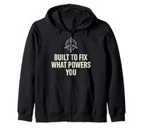 Wind Turbine Technician Wind Tech Renewable Tower Climber Zip Hoodie