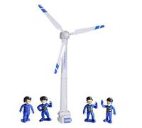 Wind Turbine Toy, 16.5inch Mini Windmill Model with Figures, Educational Renewable Energy Toy, Mini Wind Mill, Rotary Wind Turbine Model