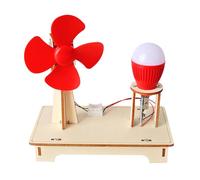 Wind Turbine Toy - Wooden Building, Handmade Science Experiment Set, Educational DIY Wind Generator Model | STEM Learning Craft For Developing Scientific Thinking Ages 7-14