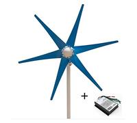 Wind Turbines, 400W AC12V/24V Colorful Wind Turbine Generator Small Windmill For Home Or Boat Use With 600W Wind Controller(6 blue blades,AC12V)