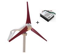 Wind Turbines, 400W AC12V/24V Colorful Wind Turbine Generator Small Windmill For Home Or Boat Use With 600W Wind Controller(3 red blades,AC24V)