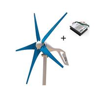 Wind Turbines, 400W AC12V/24V Colorful Wind Turbine Generator Small Windmill For Home Or Boat Use With 600W Wind Controller(5 blue blades,AC24V)