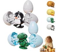 Wind-Up Animal Hatching Surprise Egg, Boom Eggs Cute Dinosaur Egg Hatching Toy, Spinning Egg Hatches into Walking Dinosaur, Wind-Up Surprise Eggs Easter Gift for Kids Party Birthday Holiday B)