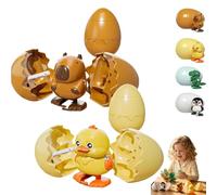 Wind-Up Animal Hatching Surprise Egg, Boom Eggs, Cute Dinosaur Egg Hatching Toy, Spinning Egg Hatches into Walking Dinosaur, Wind-Up Surprise Eggs Easter Gift for Kids Party Birthday Holiday (B+C)