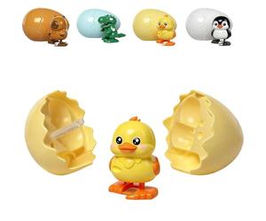 Wind-Up Animal Hatching Surprise Egg-Dinosaur Egg Hatching Toy,Rotate the Egg to Hatch a Walking Animal, Reusable Clockwork Fun Animal Toy for kind Gift for Birthdays, Holidays, Easter (Duckling)