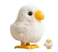 Wind Up Animal - Jumping Bird for Entertainment | Clockwork Mechanism with Fuzzy Exterior, Interactive Flapping Figurine, Whimsical Physical Toy for Playgroups, Nurseries, Tables and Carpets