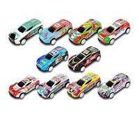 Wind-up Car, Pack of 10 Mini Racing Car Set Made of Metal, 6.8 cm Length Darda Car, Random Selection for Girls and Boys, Toy Cars for Indoor and Outdoor Fun, Stimulate Children's Creativity