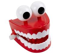 Wind Up Chattering Teeth Toy - Funny Big Eyes, Jumping Mouth, Perfect for Christmas & Halloween Pranks, & Kids’ Gifts, Solve Boring Holiday (A, One Size)