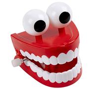 Wind-up Chattering Toy Chomping Teeth Plastic Red Props with Eyes for Party Christmas Halloween Favors Clockwork Denture Toy Red Wind-Up Chattering Chomping Teeth with Eyes Chomping Teeth Toy Wind-Up