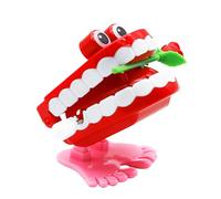Wind-up Drooling Teeth - 40g Portable Clock Equipment Noisy Bouncing Teeth Accessory Hygiene Habits Educational Aid Durabl Internal Metal Spring |