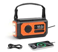 Wind Up Emergency Radio, 12000mAh Solar Wind Up Radio with LCD Display SOS Alarm Reading Lamp, Hand Crank Radio with USB Charger Torch Headphone Jack for Home Outdoor Camping