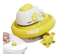Wind up Floating Boat Toy, Baby Bath Toys for Paddling Pool, Bathtub, Swimming, Cute Duck Ship for Kids Boys Girls Baby Bath Time, 10.9x8.7 Cm