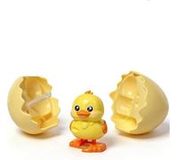 Wind-Up Hatching Surprise Egg, Rotate to Walk Animal Toy, Reusable Dinosaur Penguin Duck Easter Basket Stuffers, Party Favors Gag Gifts for 3+ Years Old Kids yellow