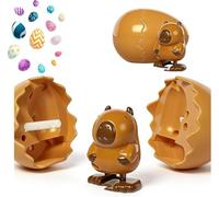 Wind-Up Hatching Surprise Egg, Rotate to Walk Animal Toy, Reusable Dinosaur Penguin Duck Easter Basket Stuffers, Party Favors Gag Gifts for 3+ Years Old Kids brown
