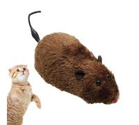 Wind Up Mouse Cat - Plush Pet, Interactive Kitten | Soft Stuffed Mouse Design, Mechanical Moving Action with Wagging Tail, Decorative Chasing Entertainment for Indoor Cats at Home