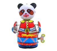 Wind Up Panda Toy - Mechanical Panda Toy - Wind-Up Drumming Robot, Metal Animated Animal Figure | Interactive Sculpture For All Ages, Fun Decoration For Restaurants Kindergarten Play Areas