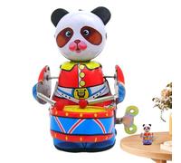 Wind up Panda Toy, Retro Robot Panda Wind-up Drumming Toy, Adults and Kids Interactive Robot Toys Animal Shape Sculpture for Restaurant, Kindergarten, Cafeteria