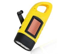 Wind Up Portable Camping Torch Multi Function Solar Hand Crank Flashlight Emergency Power Supply LED Emergency Light Outdoor Lighting Generator Dynamo Solar Flashlight for Climbing and Hiking 1PC