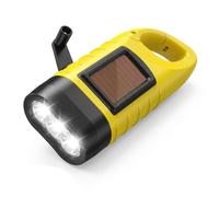 Wind Up Portable Camping Torch Multi Function Solar Hand Crank Flashlight Emergency Power Supply LED Emergency Lamp Outdoor Lighting Generator Dynamo Flashlight for Climbing and Hiking[Energy Class A]