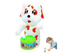 Wind Up Rabbit Toy - Gear Driven Drumming Motion Unit, Spring Powered Cartoon Animal Performer, Clock Mechanism Rhythm Animation Piece, Portable Novelty Display Object | Item for Kids & Gift Buyers