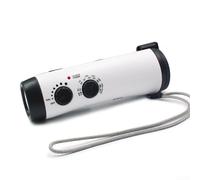 Wind Up Radio, Emergencies Hand Crank Radio with Flashlight, Power Bank for Power Outage Camping Hurricane Outdoor(White)