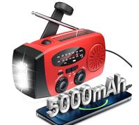 Wind Up Radio Solar, Battery, Torch - ZDAGELD 5000mAh Rechargeable Powerbank Hand Crank Solar Power Radios with AM/FM SOS Alarm, Type-C Phone Charger, Emergency Use for Camping Hiking