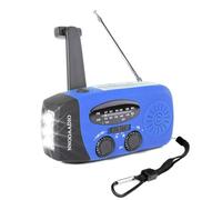 Wind Up Radio, Solar Crank Powered Emergency AM/FM Weather Radio, with 2000mAh Rechargeable USB Phone Charger, SOS Alarm, Bright Handheld Flashlight, use for Household and Outdoor Activities