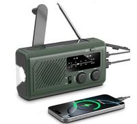 Wind Up Radio With Hand Crank,Solar,Battery Powered, Emergency Radio With 4000mah/14800mwh Power Bank,Phone Charger,Am/Fm Radio,Led Torch,SOS Alarm,Battery Indicator,Survival Radio For Camping