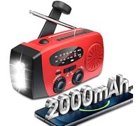 Wind Up Radio - ZDAGELD Portable Emergency Radios, 1W / 3 LED Flashlight & SOS Alarm, 2000mAh Rechargeable Battery, USB-C Moible Phone Charger, AM/FM Radio for Outdoor Camping, Hiking