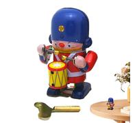 Wind Up Robot Toy - Tin Retro Classic Clockwork Spring,Drumming Action Tabletop Bookshelf Figurine For Robot Favors For Collection, Xmas