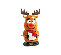 Wind Up Santa Toys - Christmas Clockwork Santa Claus Snowman Elk Figures Plastic Walking Holiday Toys Xmas Party Bag Fillers Festive Desk Decorations for Holiday Scenes (Brown)
