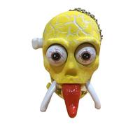 Wind Up Skull Toy, Clockwork Walking Skeleton Model for Stress Relief and Pranks, Fun Pendant Decoration for Birthday Party Favor Desk Display and Halloween Novelty Present 4.3x5.3x6.5cm