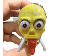 Wind Up Skull Toy - Moving Skeleton Figure, Miniature Gag Gadget | Unique Creepy Party Prop, Funny Themed Macabre Display Item for Tabletop Trick Fun Seasonal Holiday Event Decoration
