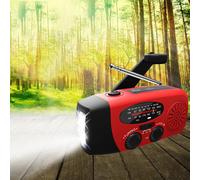 Wind Up Solar Emergency Weather Radio with Hand Crank, USB & Solar Charging, AM/FM, 1200mAh Power Bank, 1W LED Flashlight