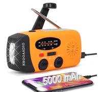 Wind Up Solar Hand Crank Radio, 5000mAh Power Bank, SOS Alarm for Camping