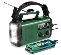 Wind Up Solar Radio, 10000mAh Survival Dynamo, AM/FM Emerg Weather Radio | Portable Self Powered Radios, Smart Phone USB Charger, SOS Alarm, Flashlight, Reading Lamp, for Outdoor Camping