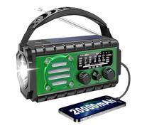 Wind Up Solar Radio,20000mAh Emergency Radio, Portable Hand Crank Radio with AM/FM, Power Bank, SOS Alarm, Flashlight, Hand Crank/USB Charging,Portable for Camping, Hiking & Outdoor
