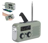 Wind Up Solar Radio,2000mAh Portable Battery Radio,FM/AM/WB, Solar and Hand Crank Powered, Emergency Survival Equipment with Torch, SOS, USB Phone Charger for Outdoor Camping, Hiking (Olive drab)