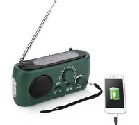 Wind Up Solar Radio,AM/FM Hand Crank Radio with LED Flashlight Emergency Phone Charger for Household and Outdoor Camping, Hiking