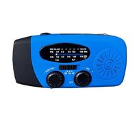 Wind Up Solar Radio, Emergency Crank Radio, 20000mAh Survival Solar Hand Crank Weather Radio with AM/FM, Battery Powered Radio with Cell Phone Charger (blue European style)
