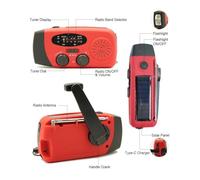 Wind Up Solar Radio, Emergency Crank Radio, 20000mAh Survival Solar Hand Crank Weather Radio with AM/FM, Battery Powered Radio with Cell Phone Charger (black Japanese style)