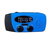 Wind Up Solar Radio, Emergency Crank Radio, 20000mAh Survival Solar Hand Crank Weather Radio with AM/FM, Battery Powered Radio with Cell Phone Charger (blue Japanese style)