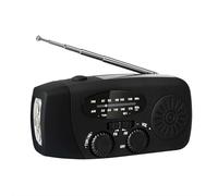 Wind Up Solar Radio, Emergency Crank Radio, 20000mAh Survival Solar Hand Crank Weather Radio with AM/FM, Battery Powered Radio with Cell Phone Charger (black European style)
