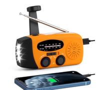 Wind Up Solar Radio Emergency Portable Hand Crank Weather with AM/FM Radio 3-LED Flashlight Torch SOS Alarm Rechargeable Power Bank USB Phone Charger Xmas Gifts for Camping Hiking Travel Emergencies
