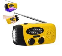 Wind Up Solar Radio, Emergency Solar Hand Crank Radio - 2000mAh Power Bank with LED Flashlight & SOS Alarm, AM/FM/Weather Band, USB Charger for Outdoor Survival & Camping (E)